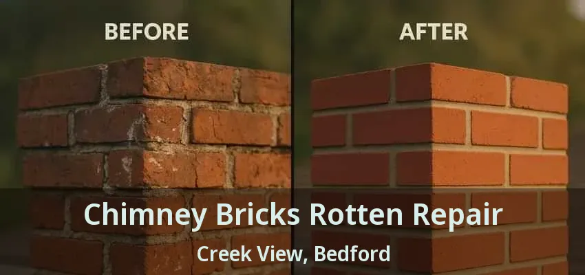 Chimney Bricks Rotten Repair Creek View, Bedford - TX