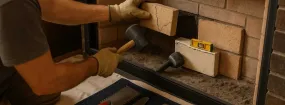 Cracked Fireplace Bricks Repair Cross Timbers, Bedford