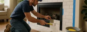 Repairing Cracked Fireplace Tiles Bellvue, Bedford